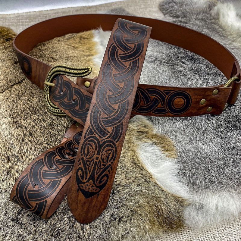 Nuovo transfrontaliero caldo vendita vichingo celtico goffrato cintura medievale retrò cavaliere cintura COSPLAY palco Prop_voghion.com