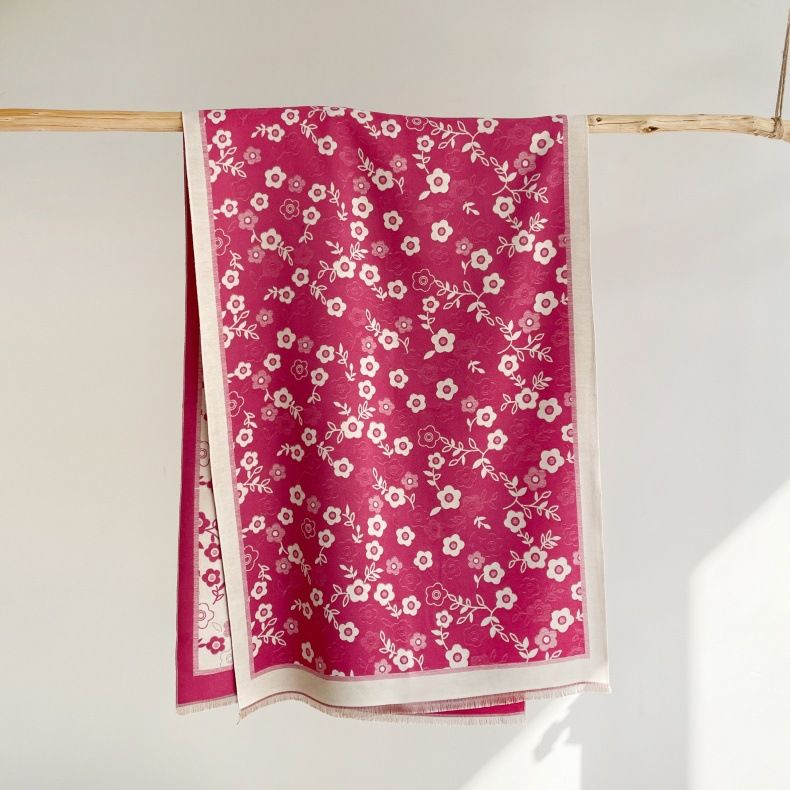 Nuova sciarpa versatile autunnale in imitazione cashmere con fiori per donna, elegante, dolce, piccola e fresca, scialle caldo invernale_voghion.com