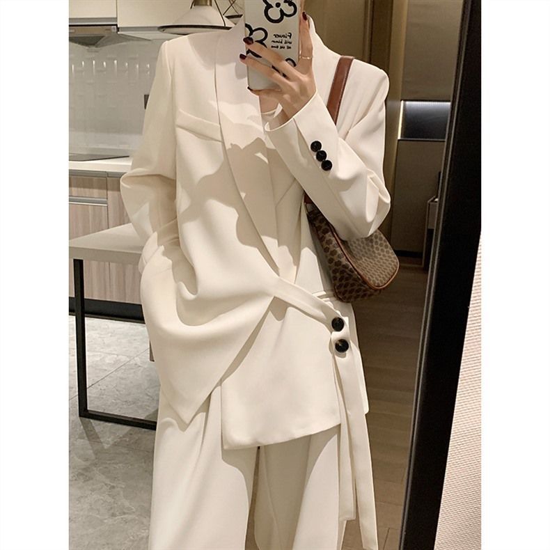 Women's Suit High-End Casual Strong Aura Goddess 2025 New Petite Spring Autumn Small Blazer Two-Piece Set_voghion.com