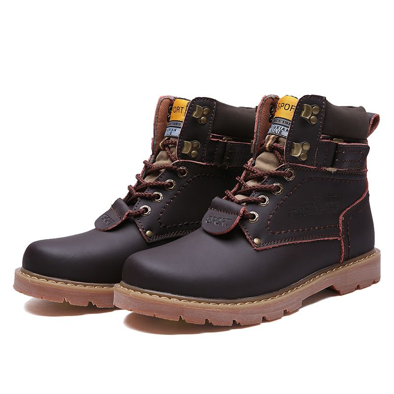 Herrenstiefel aus echtem Leder – lässige Winterstiefel aus römischer Wolle mit ethnischem Muster, atmungsaktiv und bequem (Schwarz, Dunkelbraun, Gelb, Hellbraun)_voghion.com