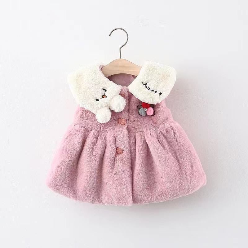 2021 m. vaikiškų drabužių didmeninė prekyba žieminiais korėjietiško stiliaus mergaitiškais vilnoniais megztiniais su triušio ausimis ir siuvinėta striuke, siunta 1215_voghion.com