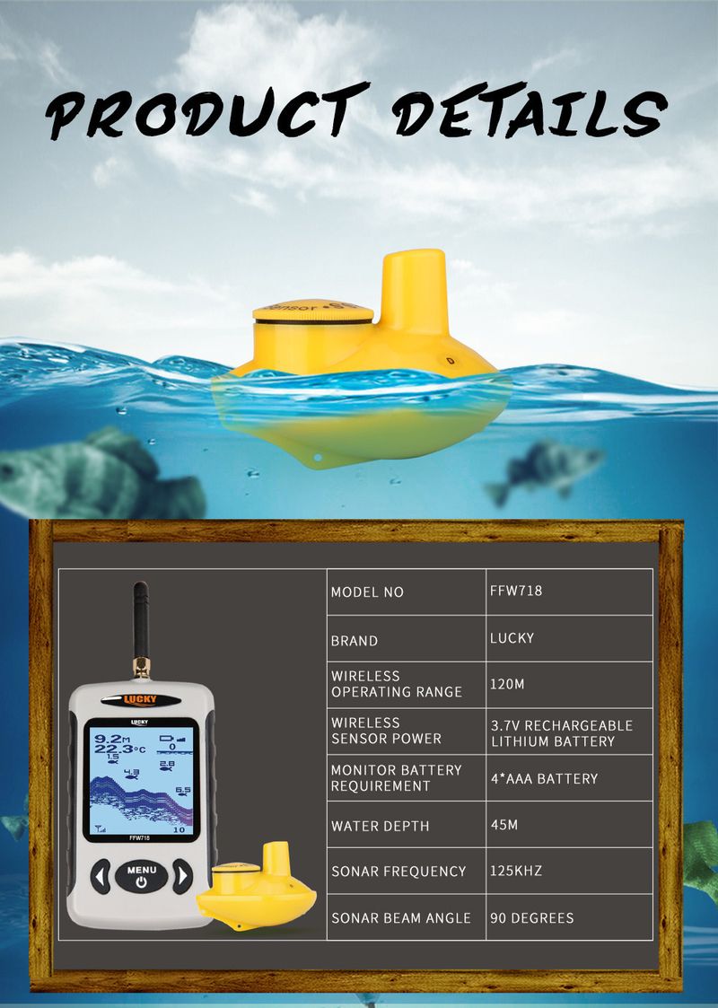 Fish Finder Bezprzewodowy Sonar Podwodny Widoczny HD Detektor Wędkarski_voghion.com