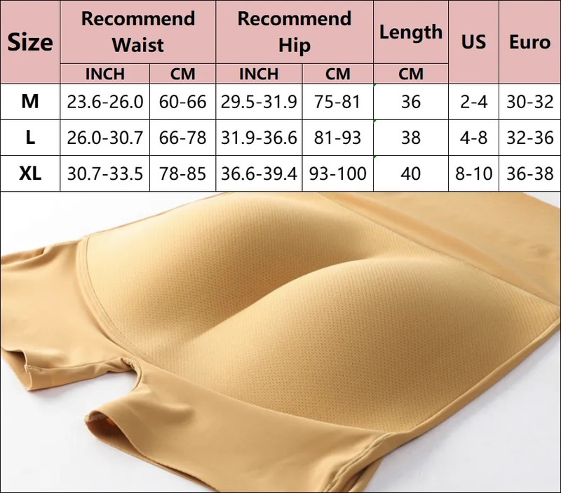 Femmes Sexy taille haute corps Shaper bout à bout rembourré rehausseur de hanche Shapewear ventre contrôle culotte faux cul Shorts_voghion.com