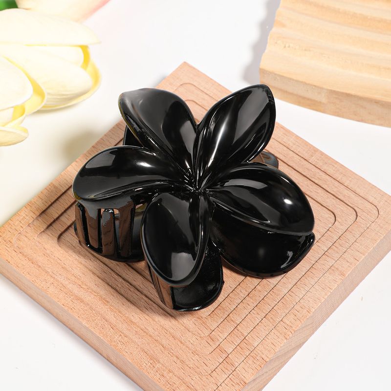 Jelly Color Plumeria Transparent Retro Leopard Aesthetic Plumeria Claw Clip - Back-of-Head Updo Shark Clip_voghion.com