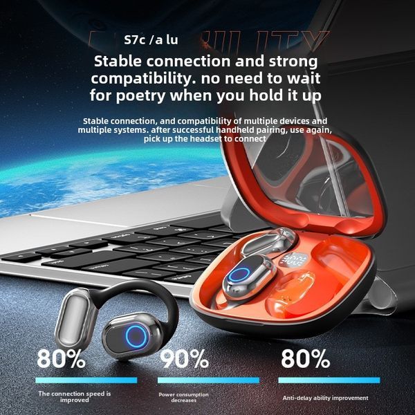 New Hanging Ear Wireless Bluetooth Headset Open Not Into The Ear High Sound Quality Ultra-long Life Noise Reduction_voghion.com