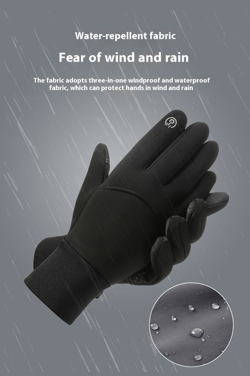 Warm Cycling Gloves For Autumn And Winter Skiing And Mountaineering Men's Driving And Cycling Velvet Touch Screen Anti Slip And Dew, Two Fingers_voghion.com
