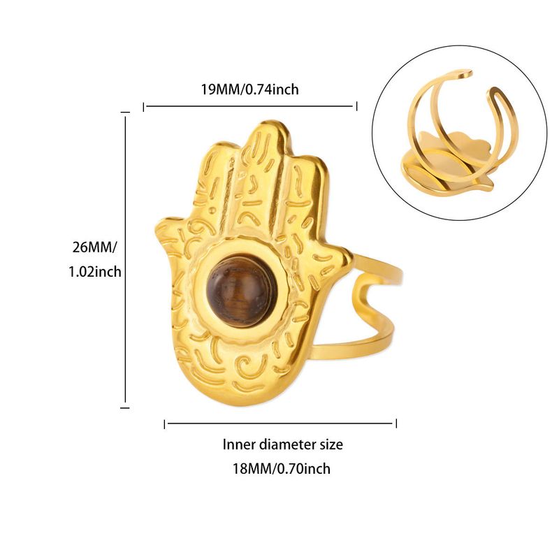 Anelli vintage etnici bohémien da spiaggia con palme di Fatima e occhi, gioielli portafortuna per uomini e donne, regali di compleanno, anniversario e San Valentino._voghion.com