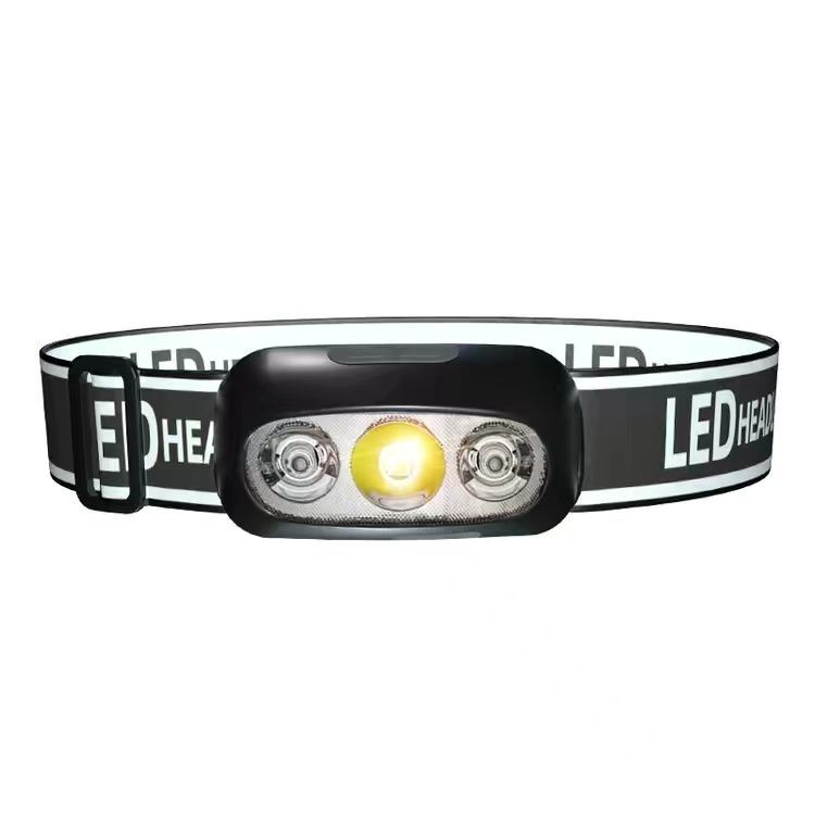 Lampada frontale ad alta luminosità, batteria a lunga durata, speciale per la pesca, sensore ultraleggero, LED, ricaricabile, portatile, da montare sulla testa._voghion.com