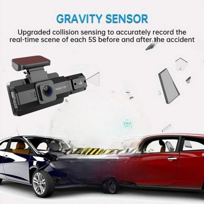 Registratore di guida anteriore per auto, girevole ad alta definizione, visione notturna a infrarossi, doppia lente, tipo di pasta, registratore per auto_voghion.com