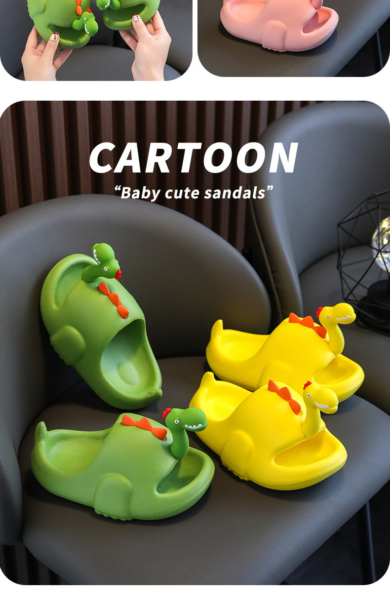 Eva Dinosaur Pantofole per bambini estivi per bambini e bambine per interni domestici antiscivolo con suola morbida per genitori e figli_voghion.com