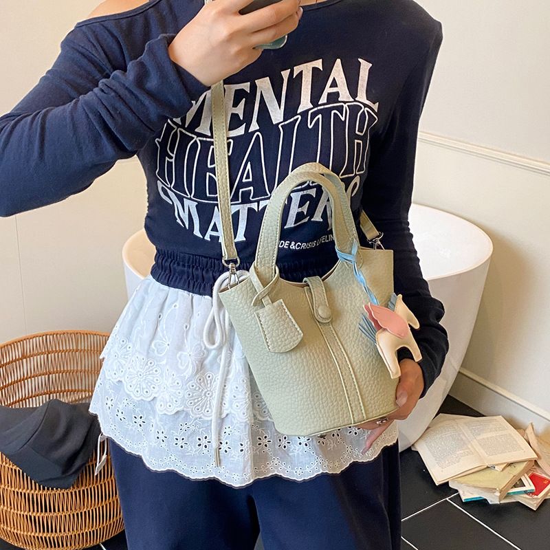 Lychee Pattern Handbag For Women, Large Capacity, 2025 New Summer Simple Versatile Shoulder Crossbody Mother-Daughter_voghion.com