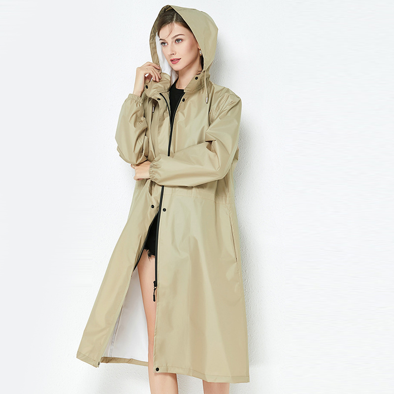 Dammen Waasserdicht Laang Reenmantel Damen Reenmantel Kapuzen Trenchjacket Windbreaker Liicht Outdoor Wanderreenkleeder_voghion.com