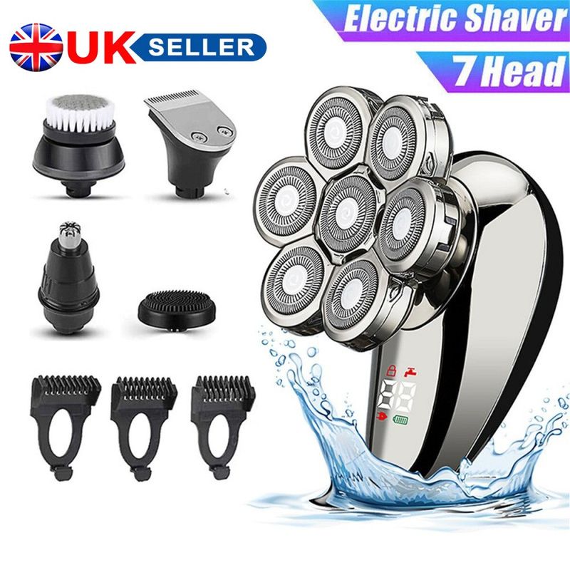7D Elektrorasierer 7 Kopf Rasierer Glatze Bart Haar Schädel Trimmer Bart Entferner Männer_voghion.com