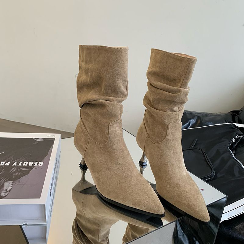 Western-Cowboystiefel, französische Stiefel, lässig, vielseitig tragbar, bequem, leicht, modisch_voghion.com