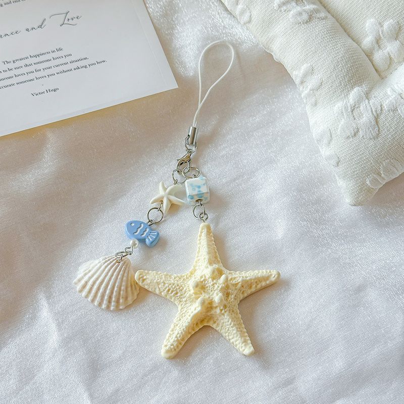 Schlüsselanhänger mit Muscheldekor, Seestern, Handyanhänger, Taschenaccessoire_voghion.com