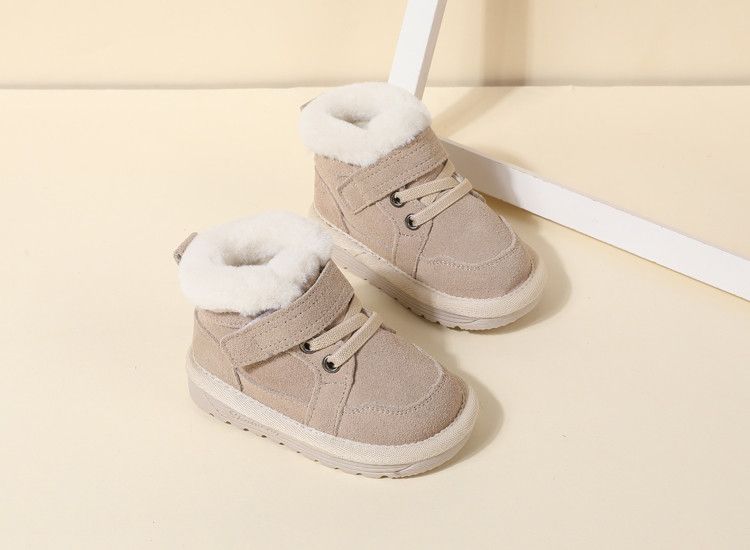 Neu Winter Schnee Stiefel Unisex Leder Nette Jungen Mädchen Warme Baumwolle Kinder Turnschuhe Weichen Boden_voghion.com
