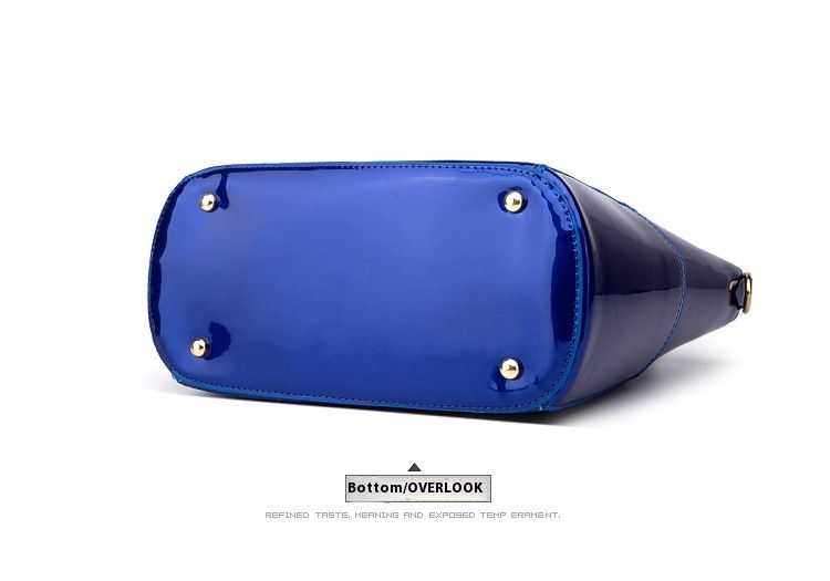 Nova velika trendovska ženska torbica iz lakiranega usnja, komplet treh kosov, preprosta torba z enim ramenom, diagonalno križno torbo_voghion.com