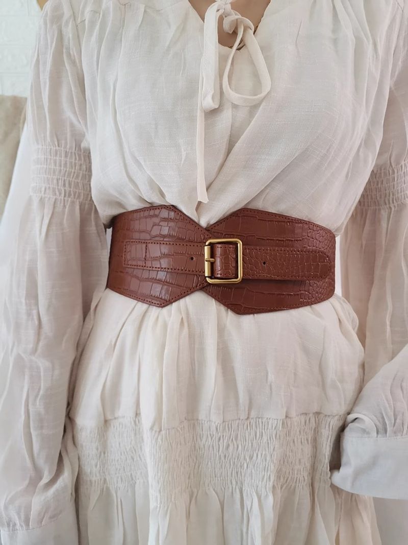 Super Wide Elastic Waist Coat Skirt Women's Outer Wear Belly Belt With Suit_voghion.com