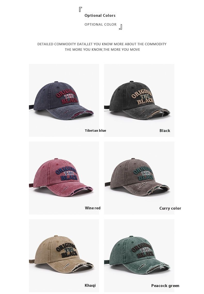 Soft Top Letter Three-dimensional Embroidery Hole Soft Top Baseball Cap European And American Outdoor Men's And Women's Duckbill Cap_voghion.com