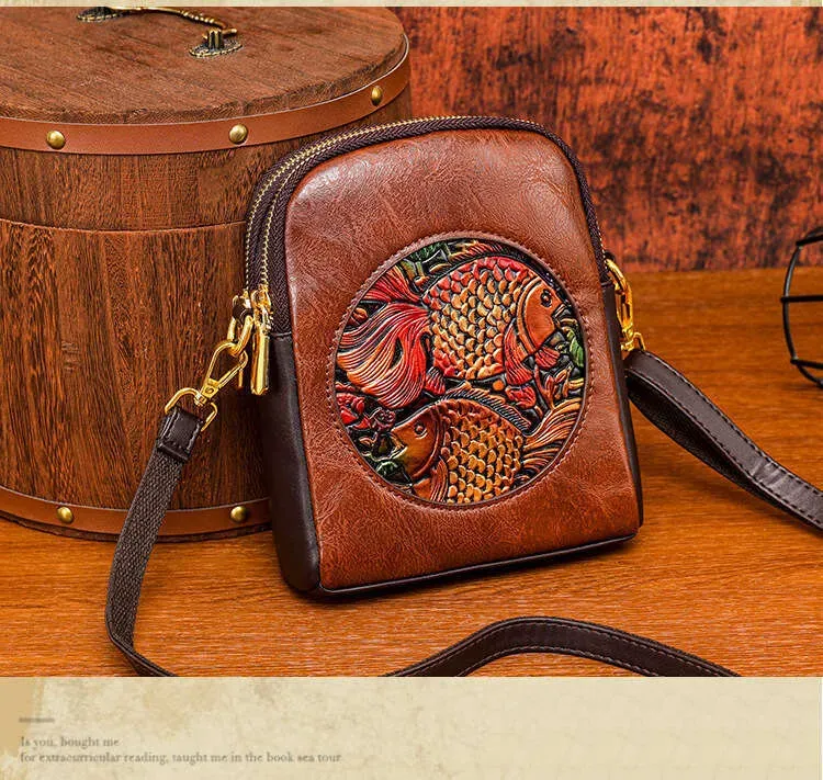 Borsa a tracolla con tracolla singola, con texture in rilievo di peonia, nuova borsa casual da pendolare in stile cinese_voghion.com