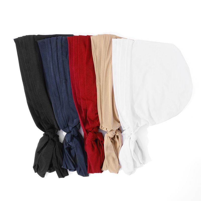 Nuovo cappello foulard lungo a coda con quattro barre in velluto tinta unita per autunno e inverno per le donne_voghion.com