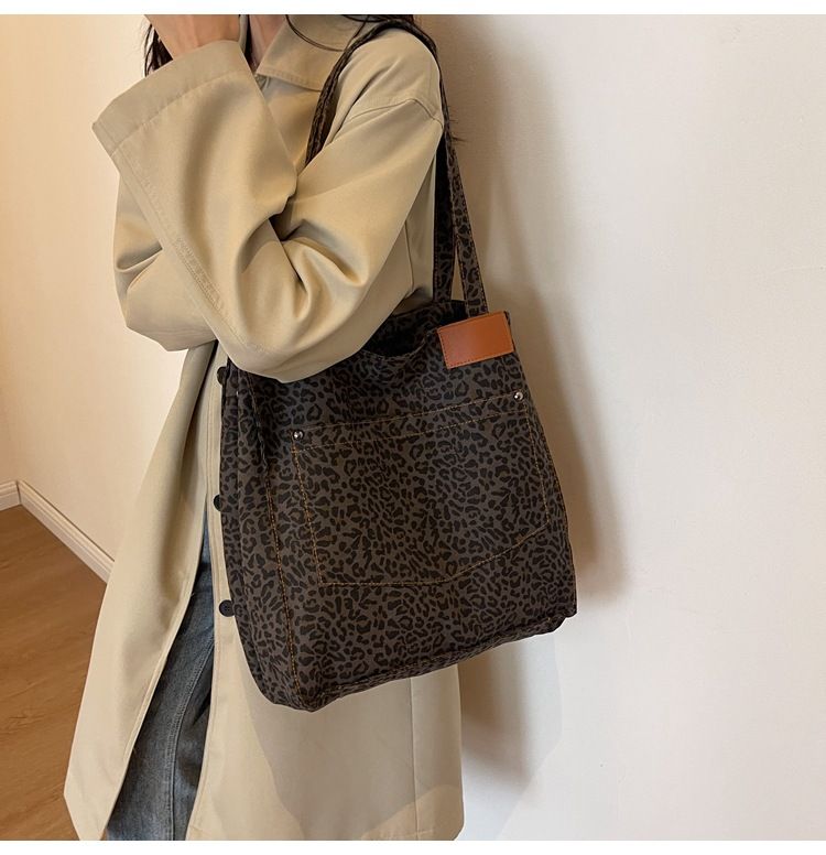 Borsa a tracolla da donna, grande capacità, borsa a tracolla alla moda leopardata, borsa tote da donna, borsa per la spesa, borsa da viaggio_voghion.com