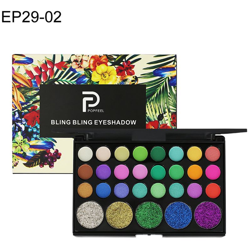Make-up-Sets POPFEEL 29 Farben Lidschatten Perlglanz Matt Lidschatten-Palette Mehrfarbiges Make-up Einzelner Lidschatten mit Pinsel Make-up-Paletten-Set_voghion.com