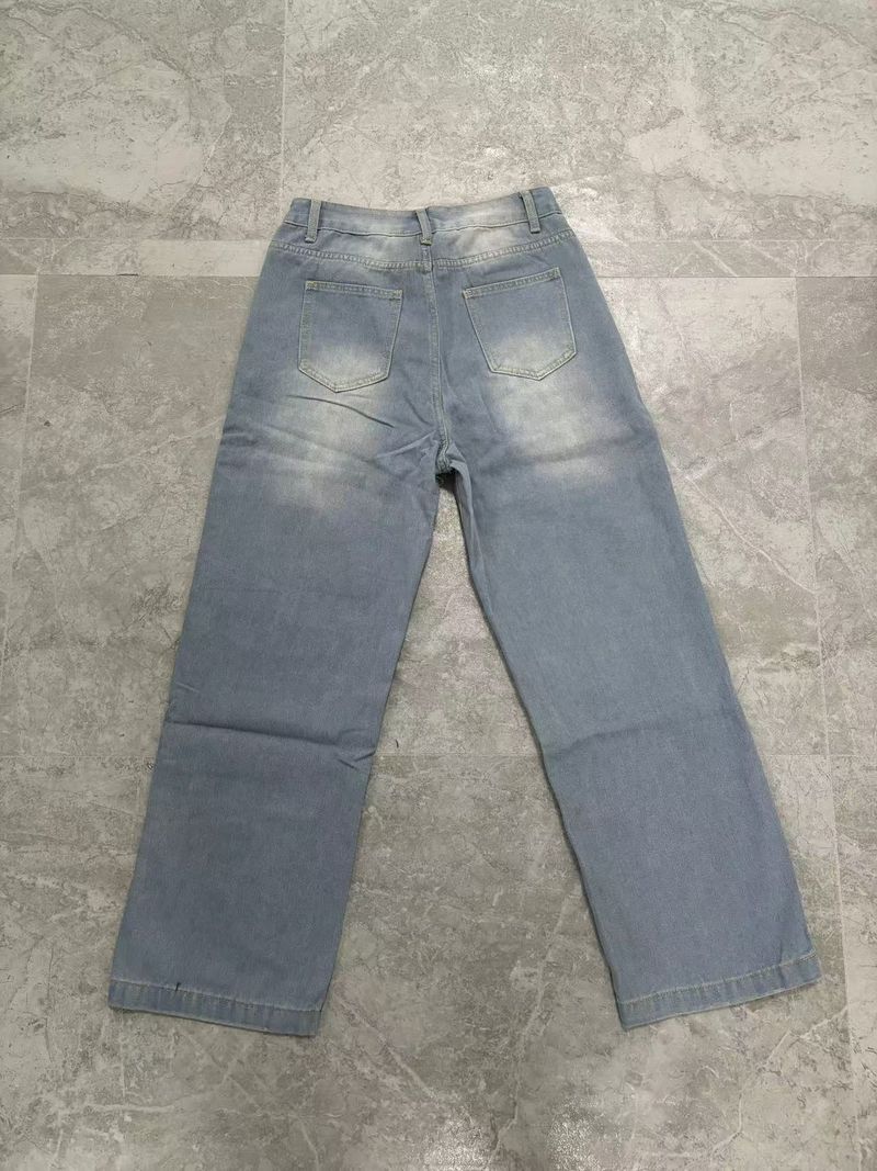 Vêtements pour femmes Pantalons larges droits décontractés à la mode rétro pour femmes Jeans populaires pour femmes_voghion.com