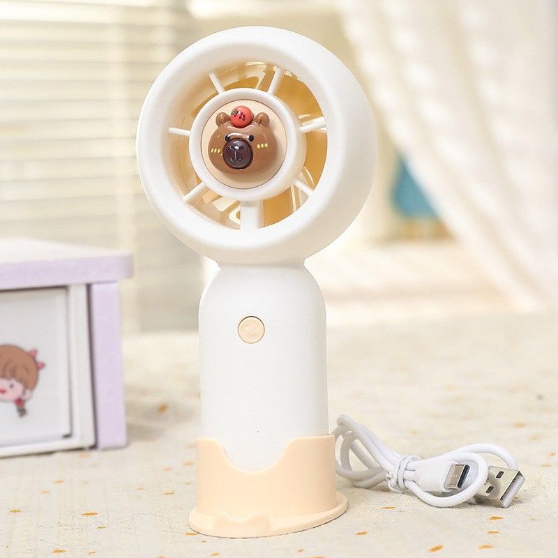 3-Gang-Handventilator in frischer Bonbonfarbe für Studenten, mit Sockel und Telefonständer, kleiner Büroventilator_voghion.com