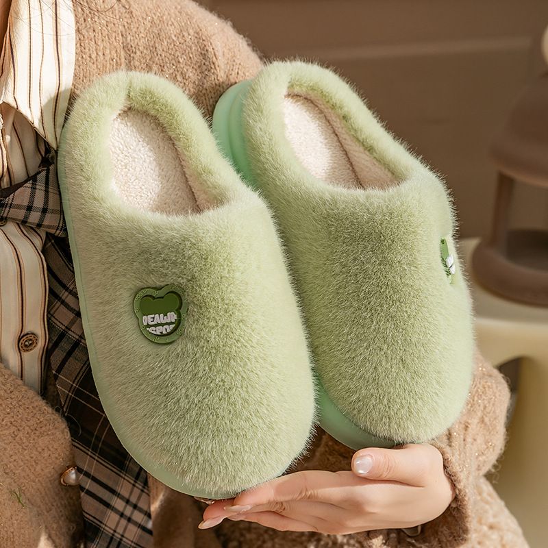 New Sticker Cat Cotton Women, Autumn And Winter Indoor Home Non-Slip Household Couple Outdoor Knitted Slippers For Men_voghion.com