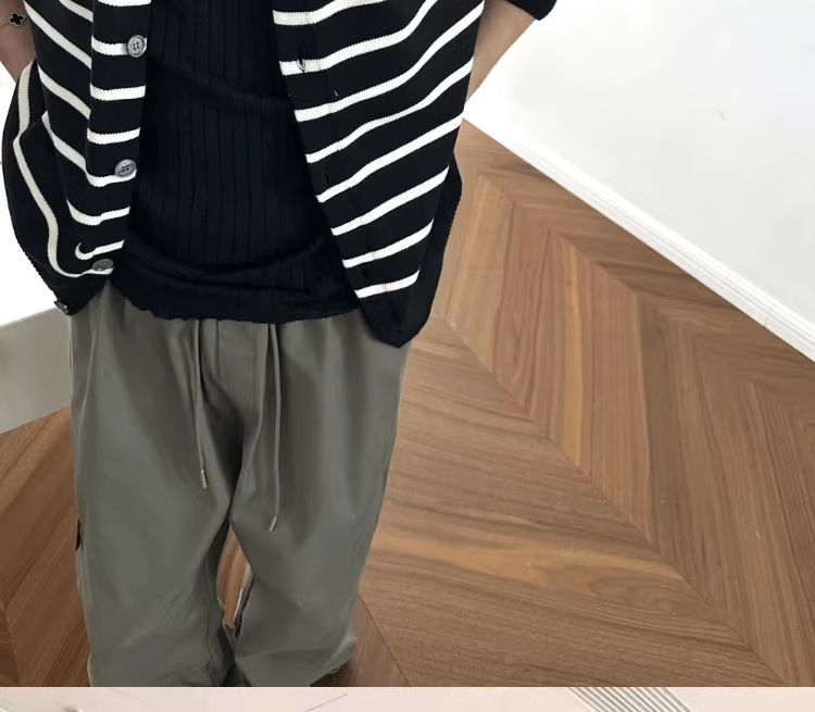 Men's Clothing Nit Crew Neck Button Down Cardigan For Men, Relaxed Style, Casual And Versatile, Long Sleeved, Sophisticated Sweater Jacket._voghion.com