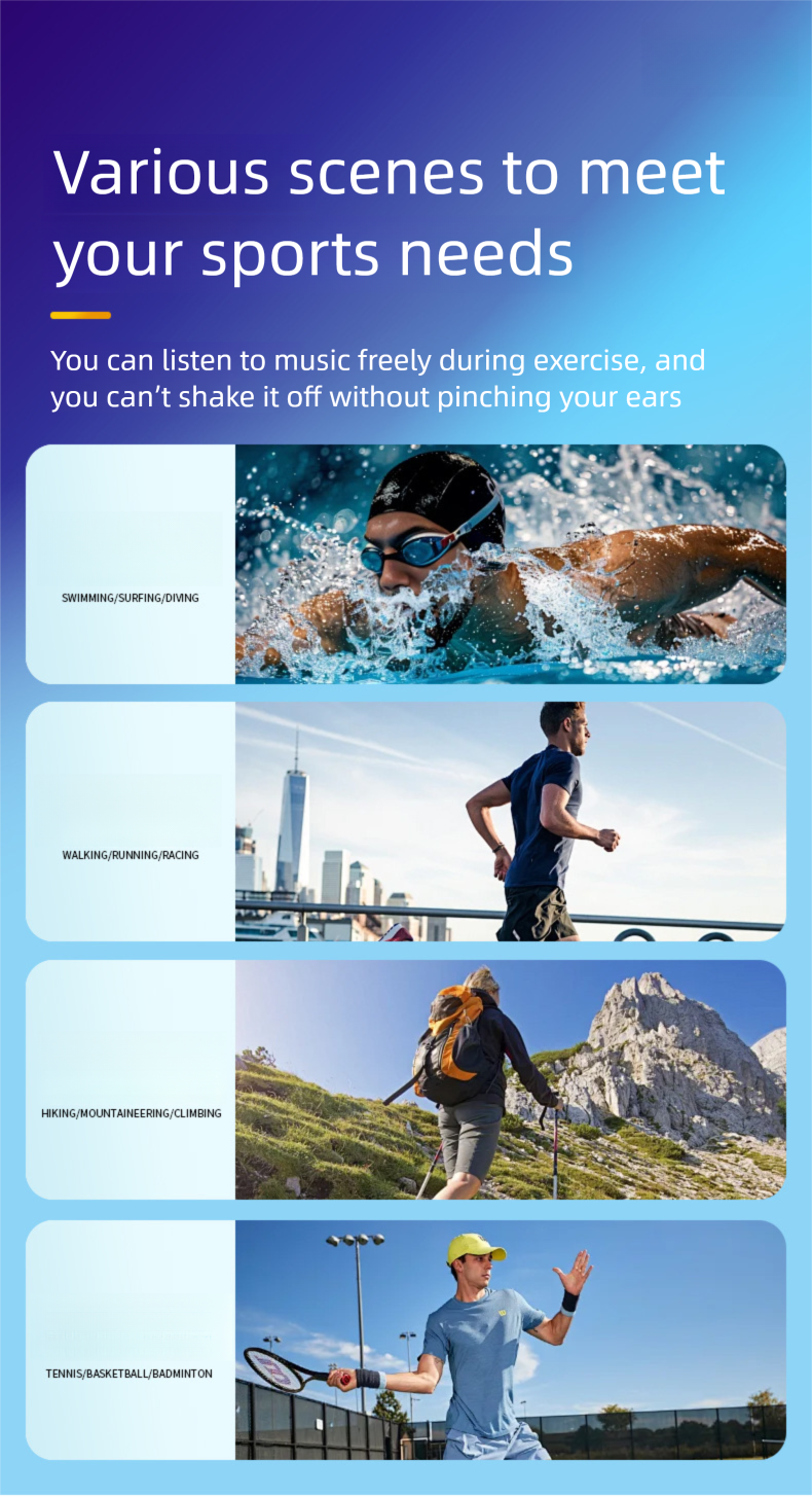Wireless Head Bluetooth Bone Conduction Waterproof Long Battery Life High-Quality Sound Sports Running Leisure_voghion.com