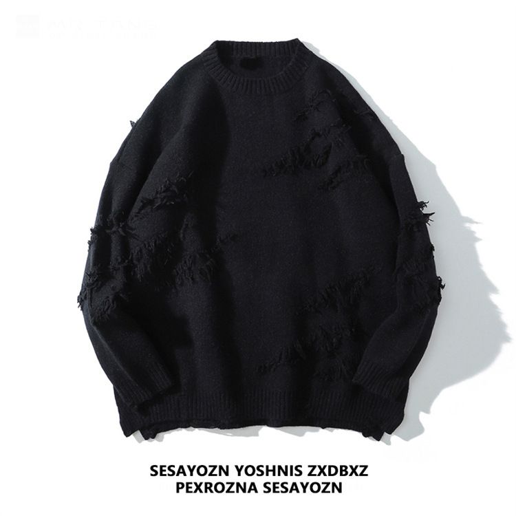 Unisex-Kleidung, atmungsaktiv, lässig, High-Street-Design, Nischen-Quastenpullover, Herren und Damen, trendige Marke, lockerer Rundhalspullover für Paare_voghion.com