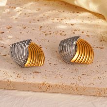 Cross-border hot earrings fashion stainless steel earrings trend simple twisted round ladies earrings jewelry wholesale_voghion.com