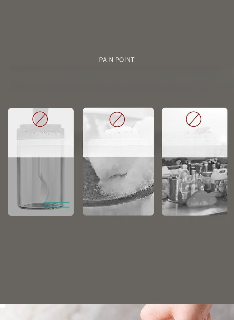 【Σφραγισμένο και】Νέα γυάλινη σφράγιση με ενσωματωμένη υγρασία, ανθεκτική στην υγρασία κουζίνα, οικιακό βάζο με αλάτι MSG, μπουκάλι καρυκευμάτων_voghion.com