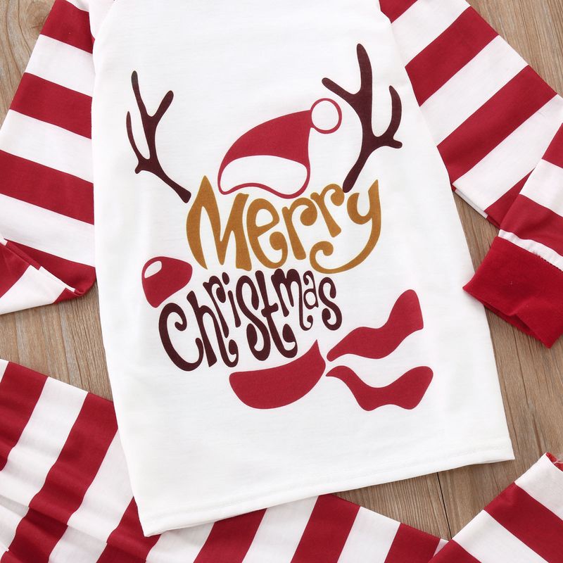 Conjunto de pijama de manga comprida para pais e filhos com estampa de alces natalinos, roupas para usar em casa, grandes quantidades de cores._voghion.com