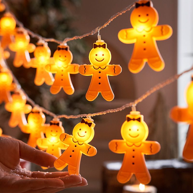 Christmas Small Lantern Gingerbread LED Festive Atmosphere Decoration String Yellow Little Man Doll Lights Wholesale_voghion.com
