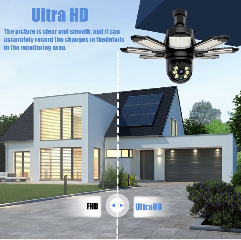 Dual-Band 4MP WiFi Security Light Bulb Camera - 360° PTZ Smart Surveillance With Color Night Vision (2.4G/5G Motion Tracking 2-Way Audio)_voghion.com