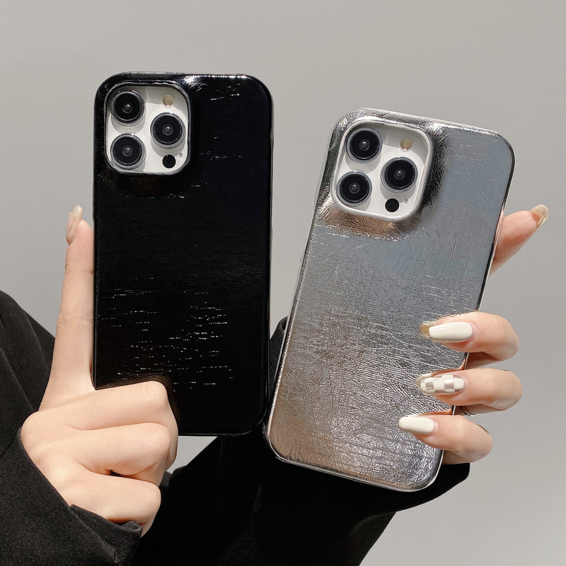 Mobile phone case Suitable for Apple 15 mobile phone case iphone14promax high-end silver pleated mobile phone case 13 protective cover 12_voghion.com