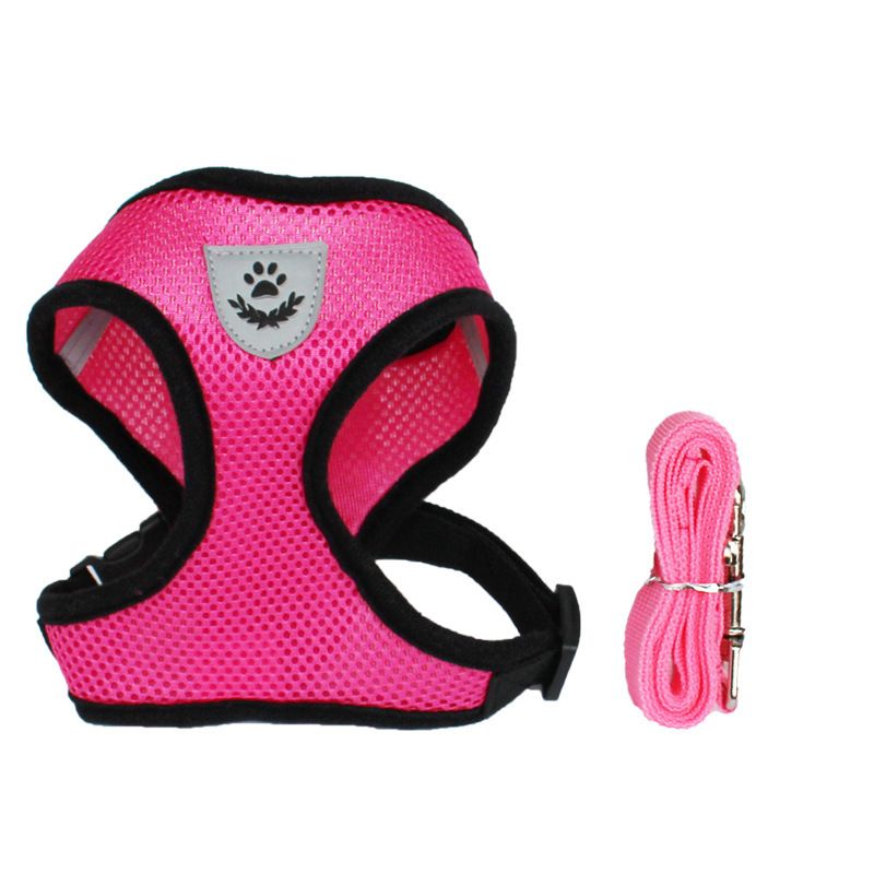 Pet Vest Style Mesh Harness Set Breathable Cat Dog Leash_voghion.com