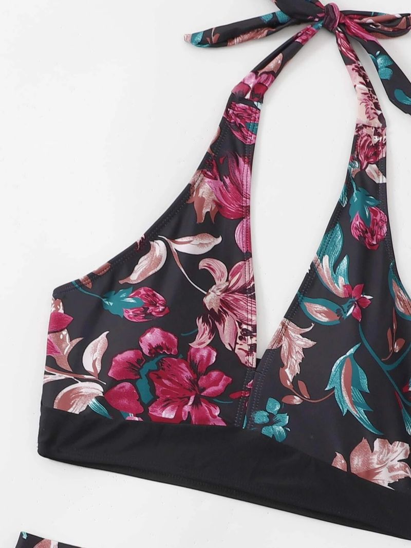 Costume da bagno intero da donna, con stampa digitale, con lacci, scollo all'americana, boxer, bikini sexy_voghion.com