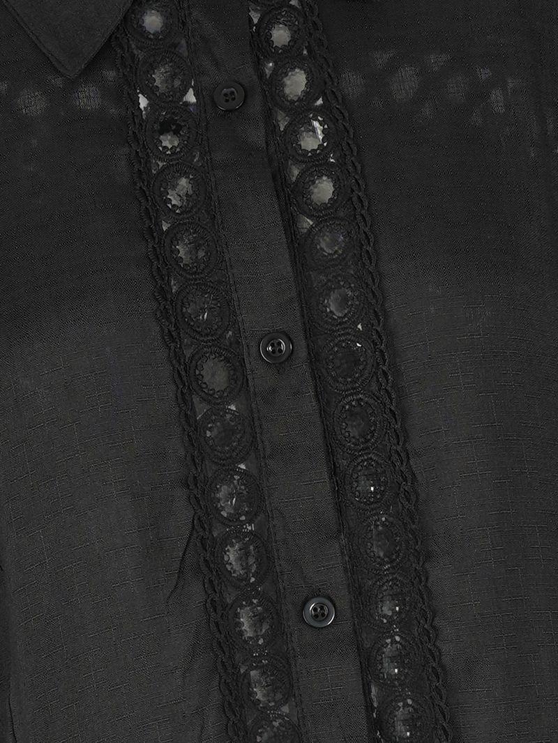 Damenbekleidung Strand-Überwurfhemd aus Häkelspitze für Damen – stylisches Bikini-Wickelkleid, Sonnenschutz und Urlaubsoutfit (Weiß und Schwarz, Einheitsgröße)_voghion.com
