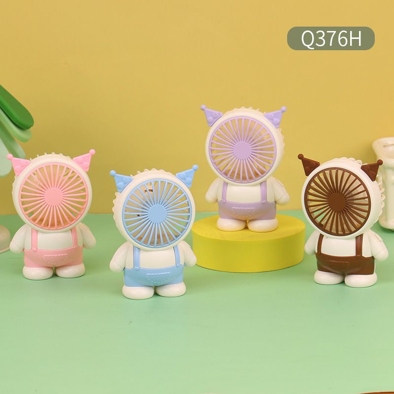 Mini ventilador portátil de desenho animado infantil fofo de urso para áreas externas com USB recarregável_voghion.com