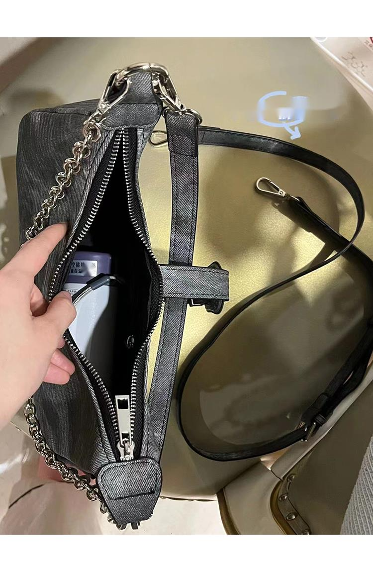 Summer Women's 2024 Feeling Moon New Single Shoulder Canvas Underarm Chain Strap Crossbody Bag_voghion.com