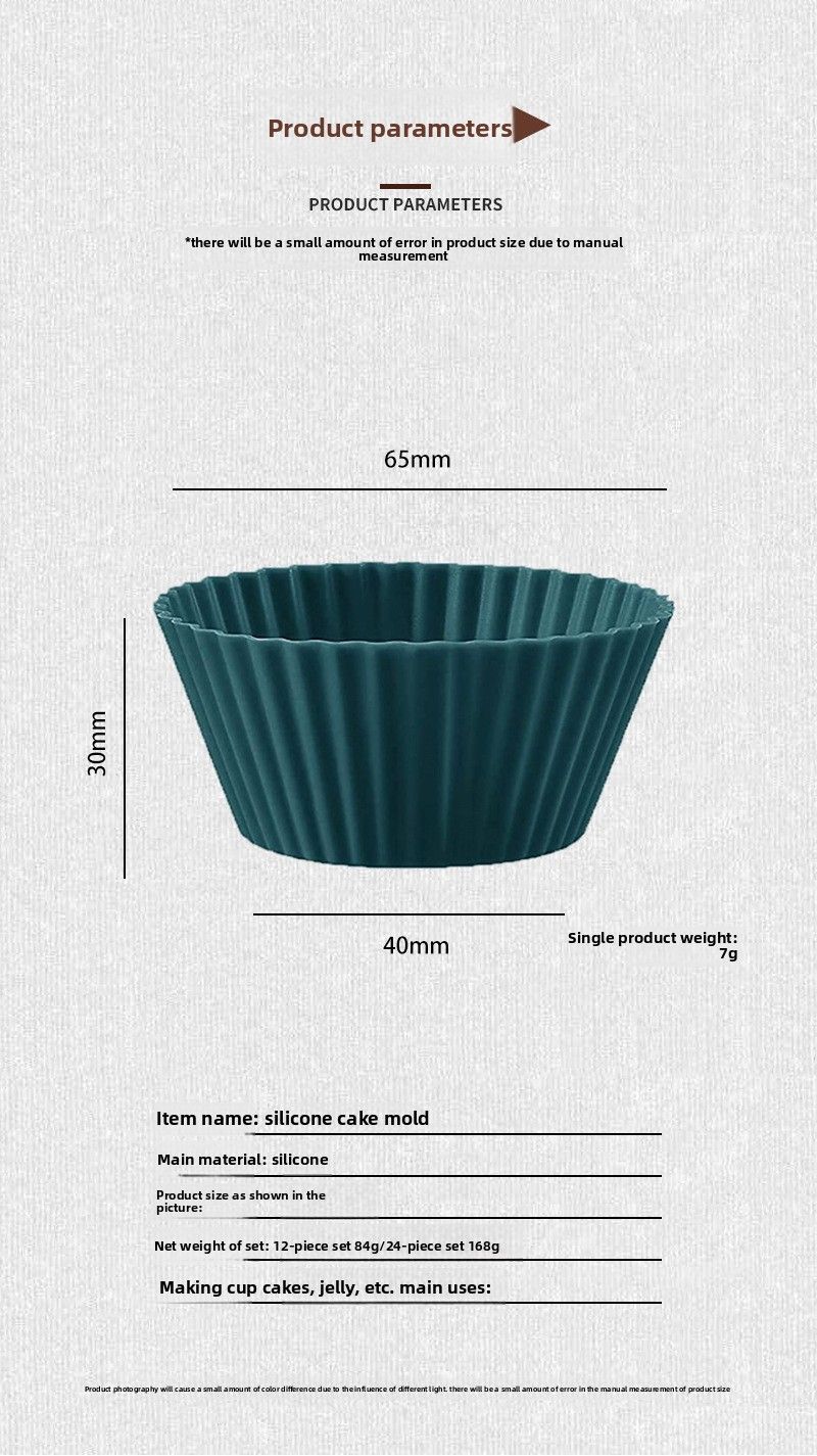 Morandi Color Series Round Set Cake Baking Tart Steamed Egg Baby Food Mold Silicone Muffin Cup_voghion.com