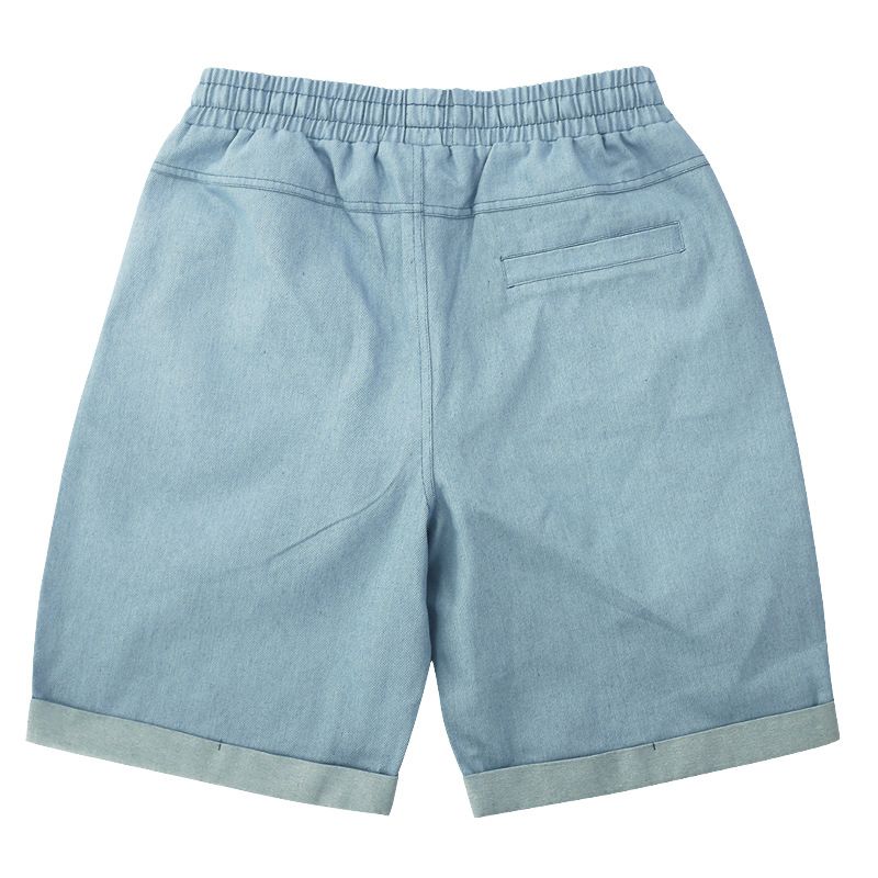 Herren Neue gewaschene einfache Shorts Casual Sports Loose Cotton Denim Fünf-Minuten-Hosen_voghion.com