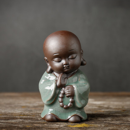 Exquisite Lila Ton Kleine Mönch Haustier Keramik Schach Malerei Kalligraphie Zen Handwerk Reichtum Anziehende Kleine Ornament Kung_voghion.com