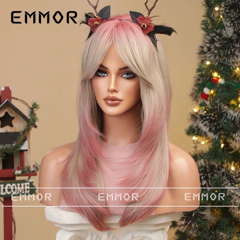 Parrucca colorata per cosplay di Halloween di Natale Qi Bangs parrucca corta riccia bobo acconciatura completa_voghion.com