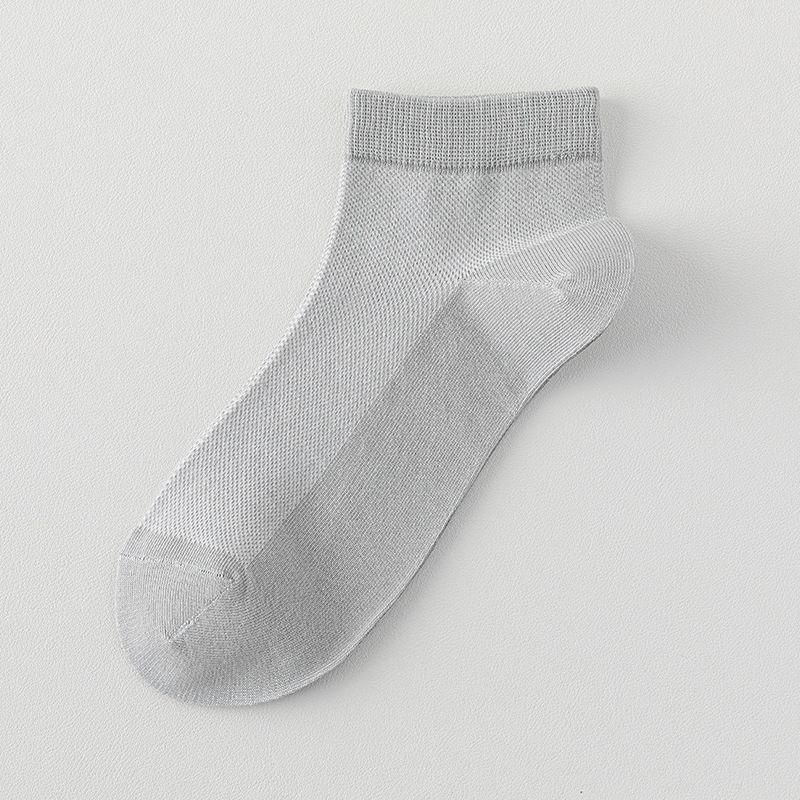 2025e New Men's Summer Mesh Breathable Cotton Casual Short Tube Invisible Non-slip Zhuji Boat Socks Wholesale_voghion.com