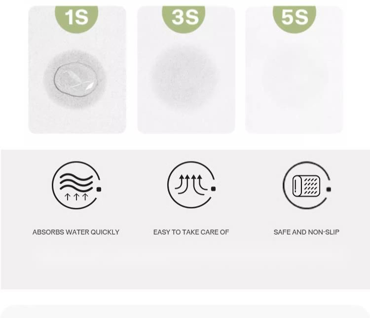 Kieselgur-Badewannen-Abdecktuch, schnelltrocknend, für Eingangsbereich und Badezimmer, schmutzabweisend, leicht zu reinigen_voghion.com